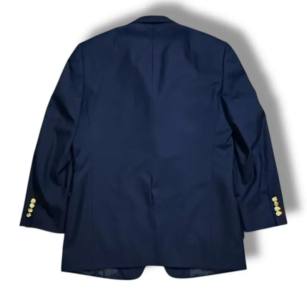 Vintage Hart Schaffner Marx Blazer Mens Navy Gold Button Custom Union Made 42R